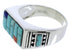 Multicolor Silver Southwestern Ring Size 9-1/2 EX41548